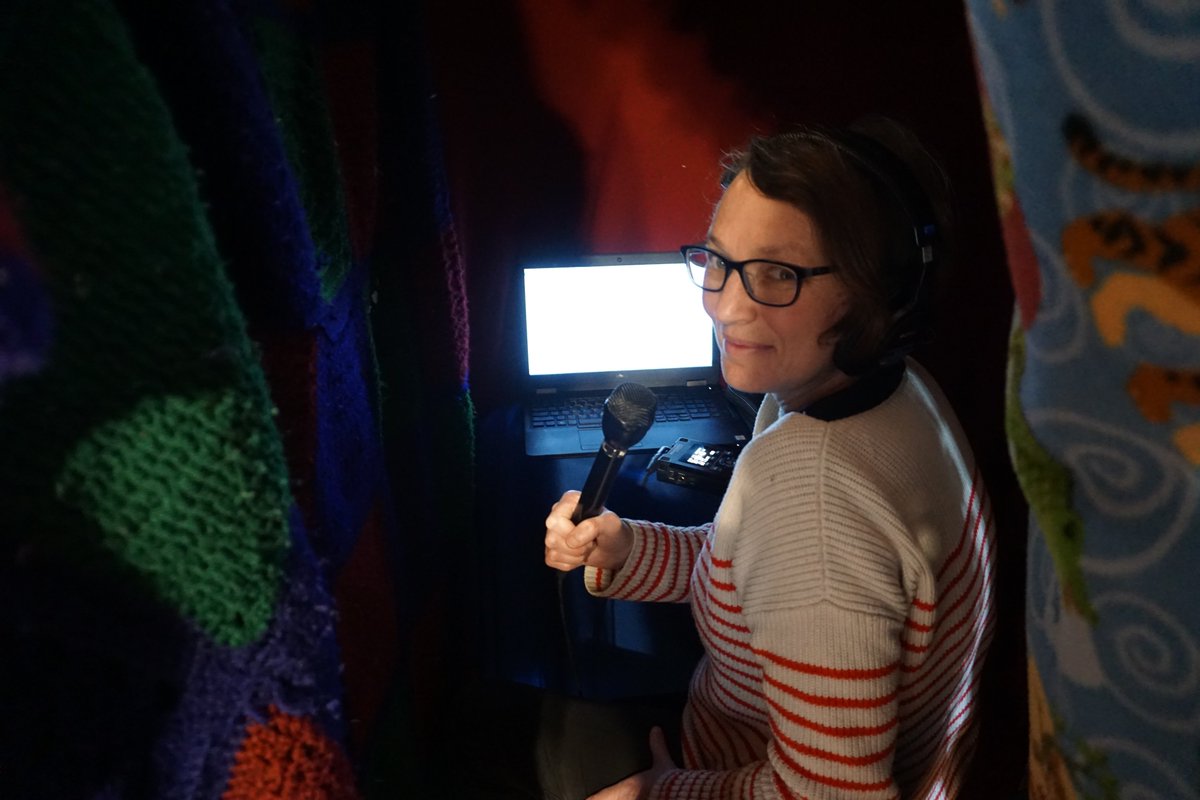 Youth and education reporter  @ashleykgross built a blanket fort to record in.