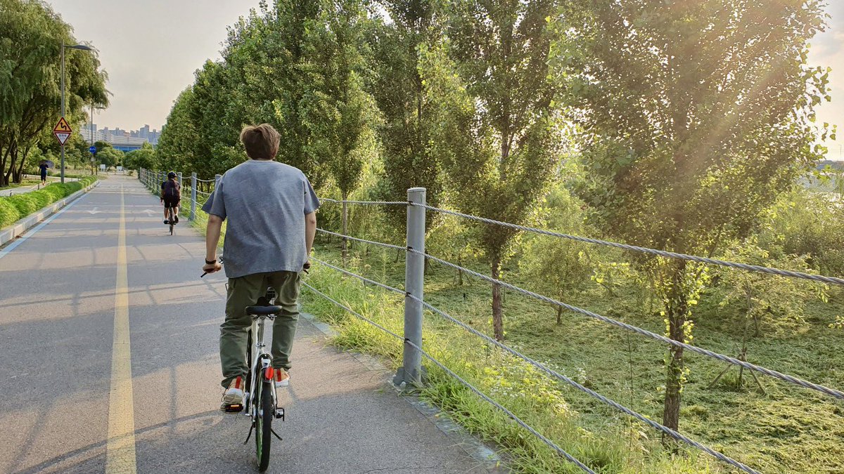 Namjoon - taking 15 walks a day (or bike rides if he& #39;s feeling dangerous ;))) )