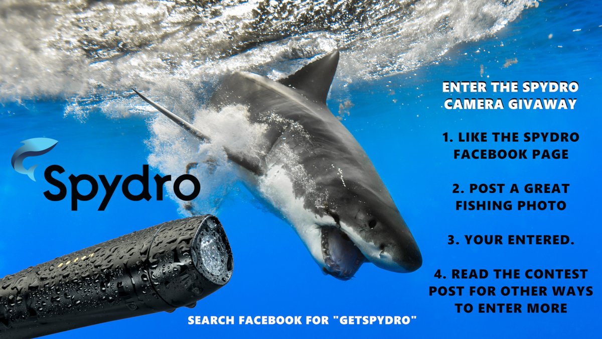 Enter the Spydro Fishing Camera Giveaway:
1. Go to their facebook page facebook.com/GetSpydro/ and join it
2. Top post is the contest, read it quick
3. Post a favorite fishing picture
4. Your entered, but 
5. There are a few extra ways in the rules to enter a few more times.