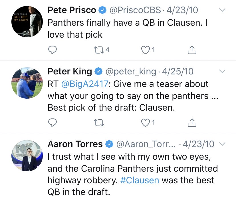 Jimmy Clausen (2010)His personal coach once called him the “LeBron James for football.” Of course, Mel Kiper said he’d retire if Clausen was not successful. A great  @RapSheet classic in the collection as well.