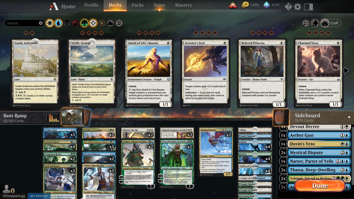 SAMagicians's tweet photo. @jamesonzero makes it into Diamond status with Bant Ramp! Check out the deck he used to get there. The quest for Mythic is on! #mtgarena #mtg #sampod https://t.co/5d1bptXSb0