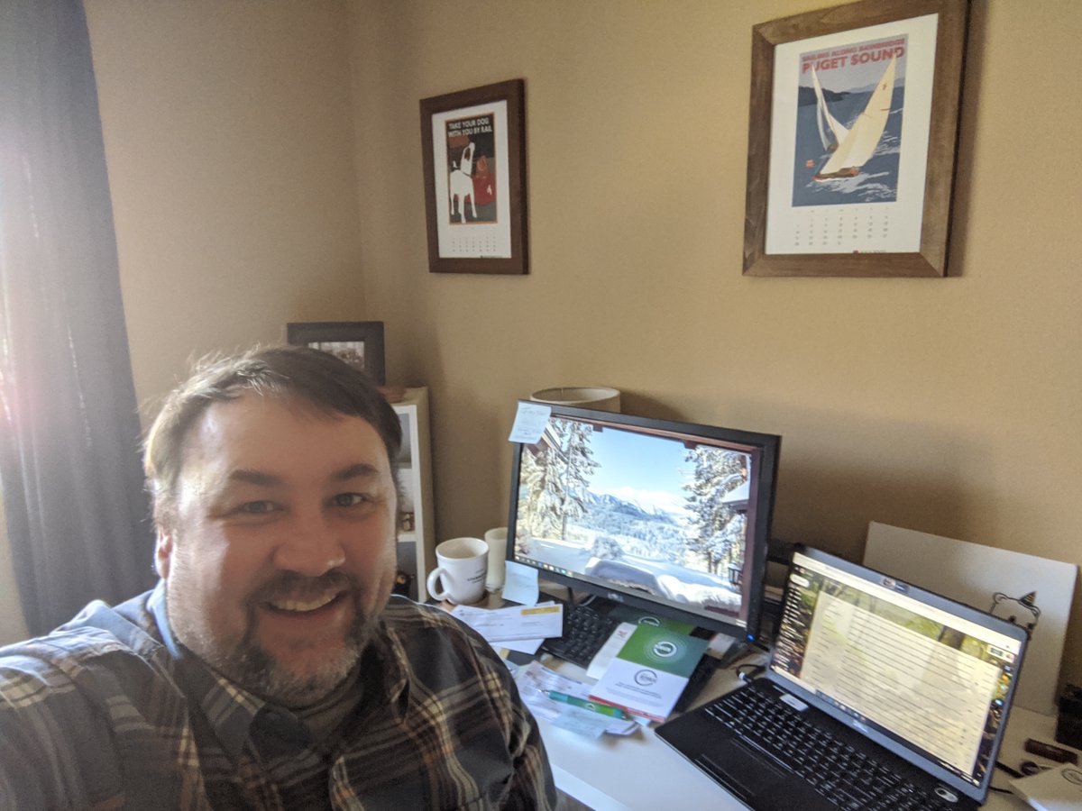 Speaking of Matts, here's Major Gift Officer Matt Taylor at his home workspace.