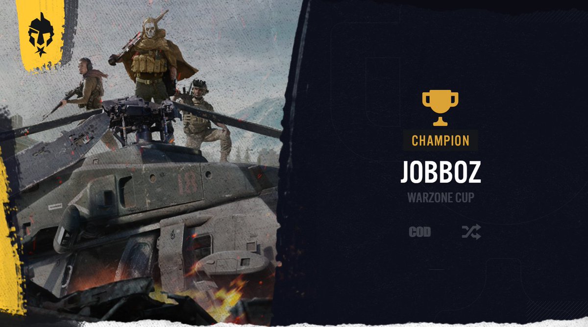EGL_Europe's tweet image. Congratulations to our Call of Duty: Warzone Cup (Crossplay) Winner:
🏆 - JobBoZ
📅 - Fridays at 18:00 BST
💰 - €25 to the winning player!*
🖊 - Free Entry: egl.tv/tournament/5431
#CallofDuty #FreeCallofDuty #Warzone #Tournament #Gaming #Esports