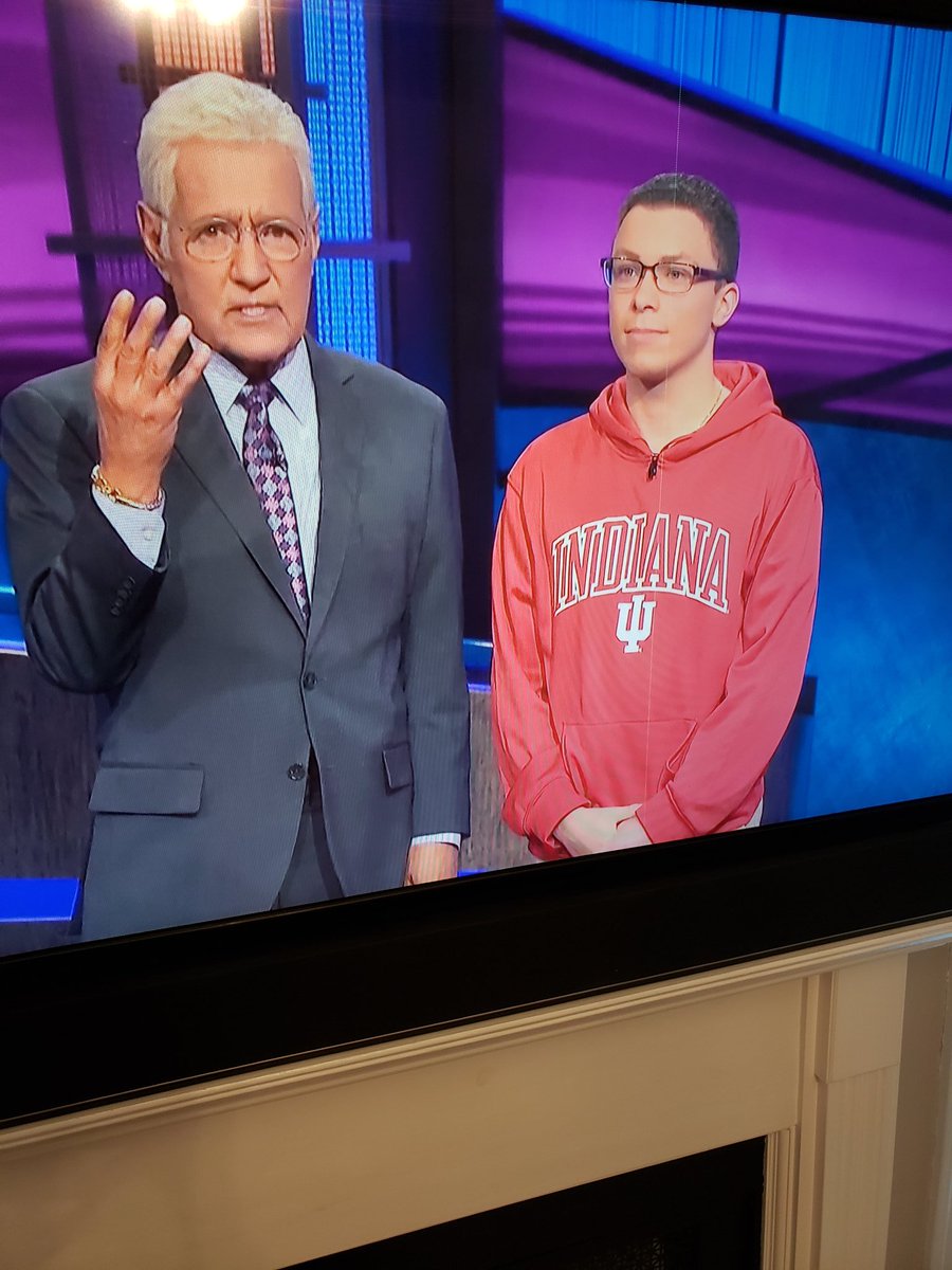 Indyanna63's tweet photo. @Jeopardy @WTHRcom #TylerCombs you sly dog! You led us to believe you didn't do so well. Congratulations young man! We look forward to seeing you again soon! #IUisHome @IUBloomington https://t.co/NBWTSGz2Yh