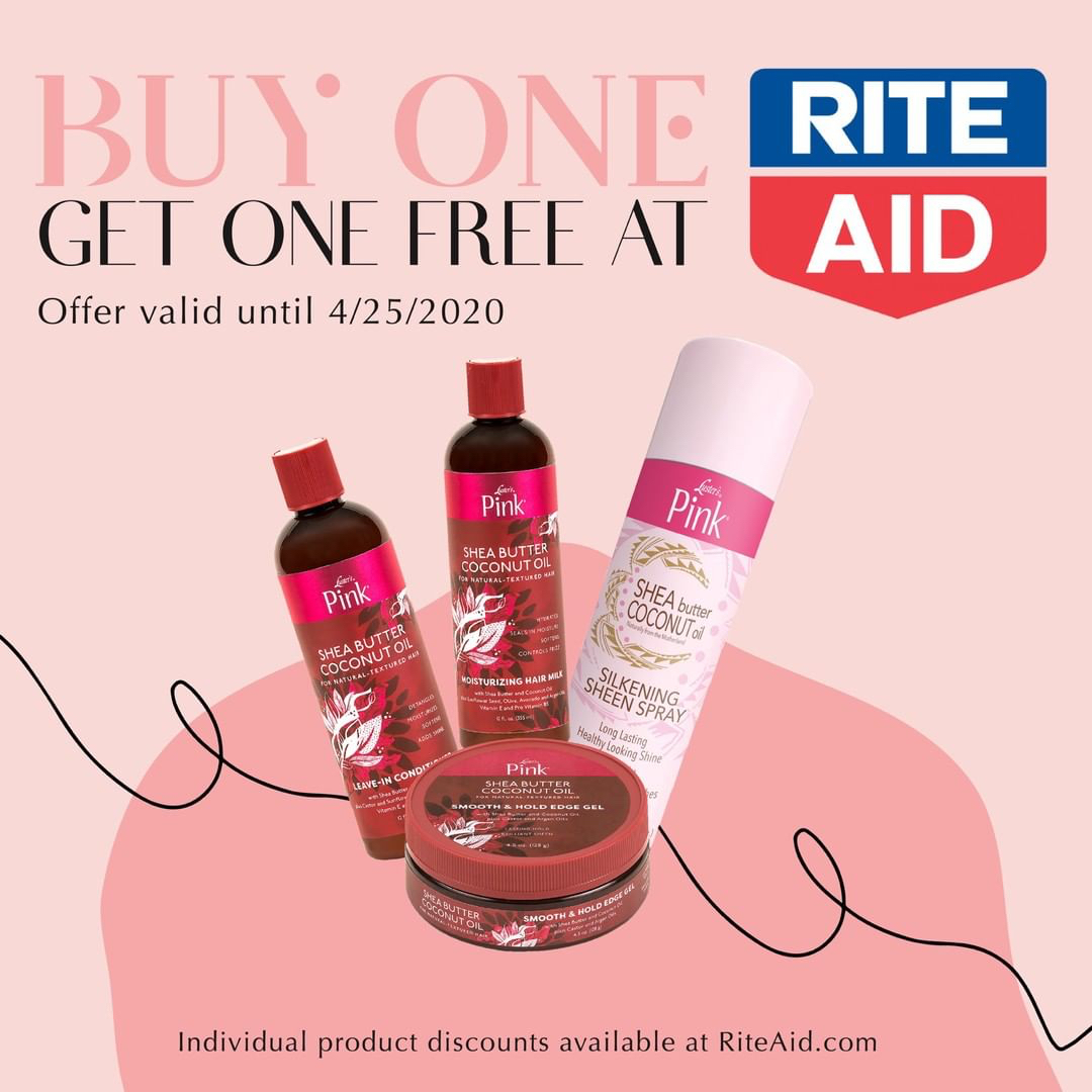 Headed to <a href="/Rite/">Ritesh Kumar Singh 🇮🇳</a> Aid for essential items? Pick up some hair goodies from <a href="/Luster/">luster</a>'s PINK ! #RiteAid has a buy one, get one free sale (online and in-stores) of our #lusterspink till April 25th, 2020.