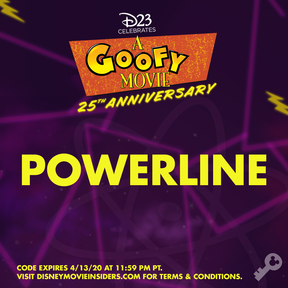 “It's only Powerline, Dad. The biggest rock star on the planet.“  Disney Movie Insiders is bringing bonus points to the  #D23GoofyMovie watch party! Enter this code at  http://di.sn/60021LTpA  to power up your points.