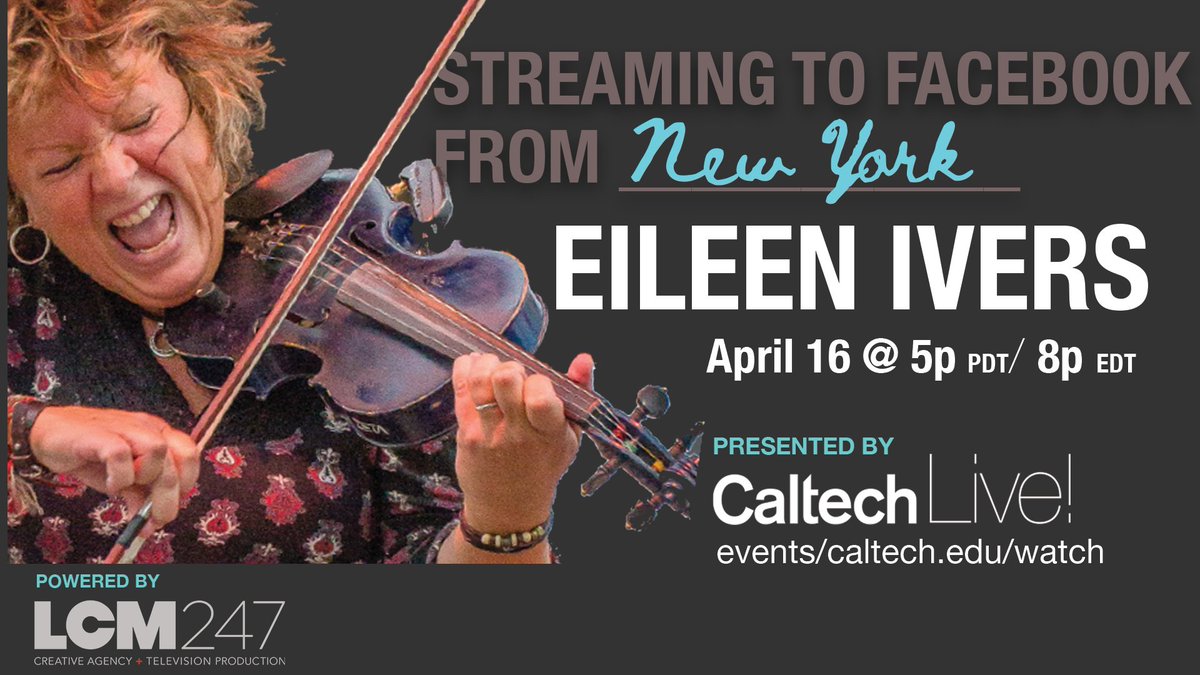 CaltechEvents's tweet photo. SAVE THE DATE: Eileen Ivers Concert on 4/16! We are really excited about this. Like many other artists across the country, @eileenivers public performance @Caltech was cancelled due to the COVID-19 Pandemic. So. Instead. We're connecting Eileen's loft to your living room! 😎 https://t.co/qeGs6yaHyF