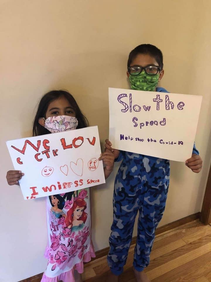 annunciationctk's tweet photo. Our last day of virtual spirit week - pajama day! Pajamas and comfy clothes are our favorite! We loved seeing the signs that Ajay and Kendra made! 👏🏼  we love our angels! https://t.co/IlbO1W1RbY