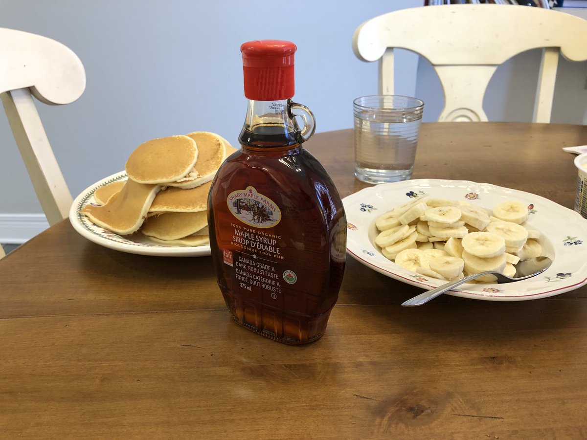 brian_woodland's tweet photo. Simple pleasures become bigger treats during isolation. Like today #PRGoddess made her famous homemade pancakes. And they were amazing. Please note social distancing picker upper :) https://t.co/4DpQ5QskD8