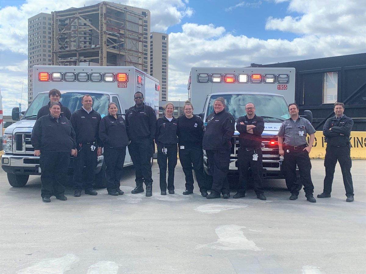 MedstarMich's tweet photo. We are proud of our crews who stepped up to help care for & transport patients at the @tcfcenter field hospital in Detroit (previously known as Cobo). #weareMedstar #starsofthefrontline #covid19 #ems #ambulance #essentialteam #alwaysopen #healthcareheroes #stayhomeforus #oneteam https://t.co/XIbyWVwPmb