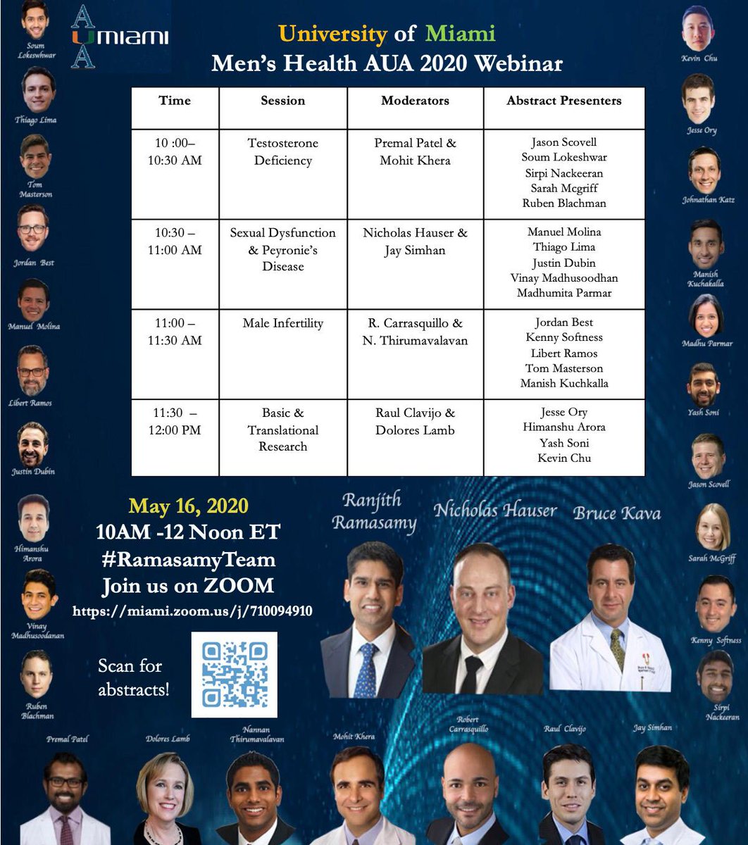 Bringing the Men's Health AUA2020 to your couch, bed, bean bag, etc... All welcome to listen and learn! #RamasamyTeam