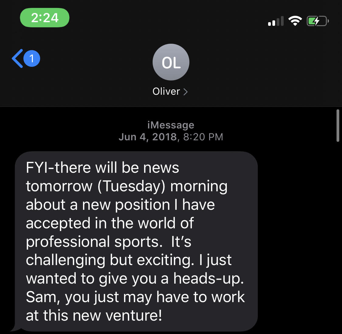 How I found out about the opportunity was from a text from West Virginia number. It would ultimately be Oliver texting me about it. Because of being on the west coast I slept through the announcement the next day and woke up to 12 telling me.  I started working near instantly