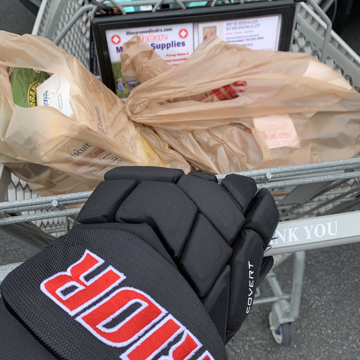 Wear gloves to the store, they said. 

#SocialDistance #Covid #PPE