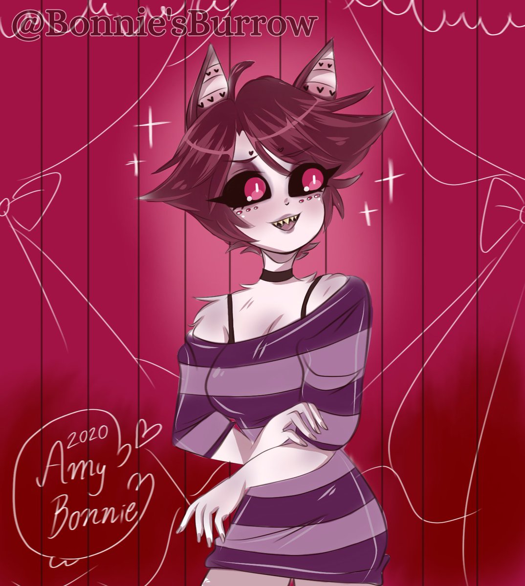 AmyBonnie4's tweet photo. #hazbinkidsAU #angelhusk 
Les presento a mi concepto de la hija de Angel y Husk 💕 (definitivamente cambiaré un par de cosas en su diseño ;;) https://t.co/946JN9vKtp