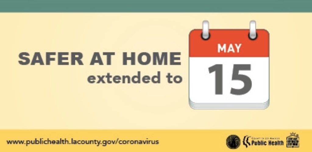 lapublichealth's tweet photo. Every day we get closer to being on the other side of this crisis thanks to everyone following the #SaferAtHome orders, which has been extended to May 15. Let’s keep working on this together! What we are doing is working to slow the spread of #COVID19 #StayHome #LACountyStrong https://t.co/4K57sCEzhx