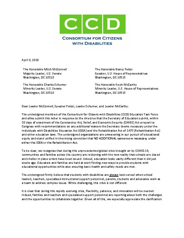 ACLUofMichigan's tweet photo. Together with coalition partners and @ncldorg we sent this letter to Congress: If the provisions under #IDEA are waived, students with disabilities will be left behind. Tell your members of Congress to say #NoIDEAWaivers: https://t.co/aSMMlg9V5r https://t.co/JG4TcIf9hk