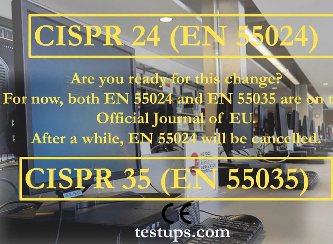 testups18's tweet photo. CISPR 35 (EN 55035) testing and reporting service with Testups #cispr35 #en55035 #emc #emctesting #emclab #emclaboratory #testing #certification #reporting #accredited #service #cispr24 #en55024 #immunity #radiatedimmunity #emcdirective #cemarking https://t.co/R5o33NhjCb https://t.co/TjAoAABPmP