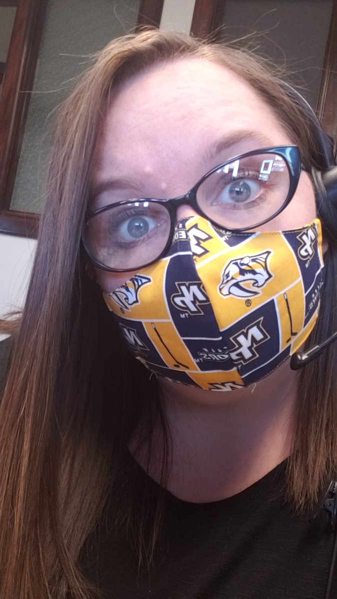 BrandiTwaddle's tweet photo. When you are essential and trying to stay safe. #lovemypreds #stayhome #savelive @Gnash00 @PredsNHL https://t.co/ZtWjiJQODl