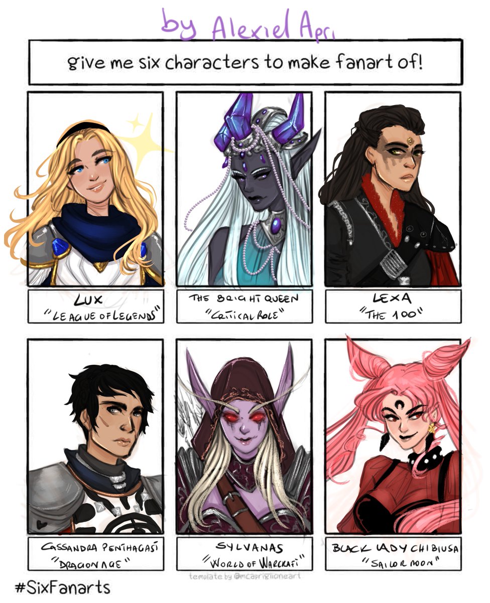 all girls,instagram edition! #SixFanarts #LeagueOfLegends #CriticalRole #dragonage #Warcraft #SailorMoon