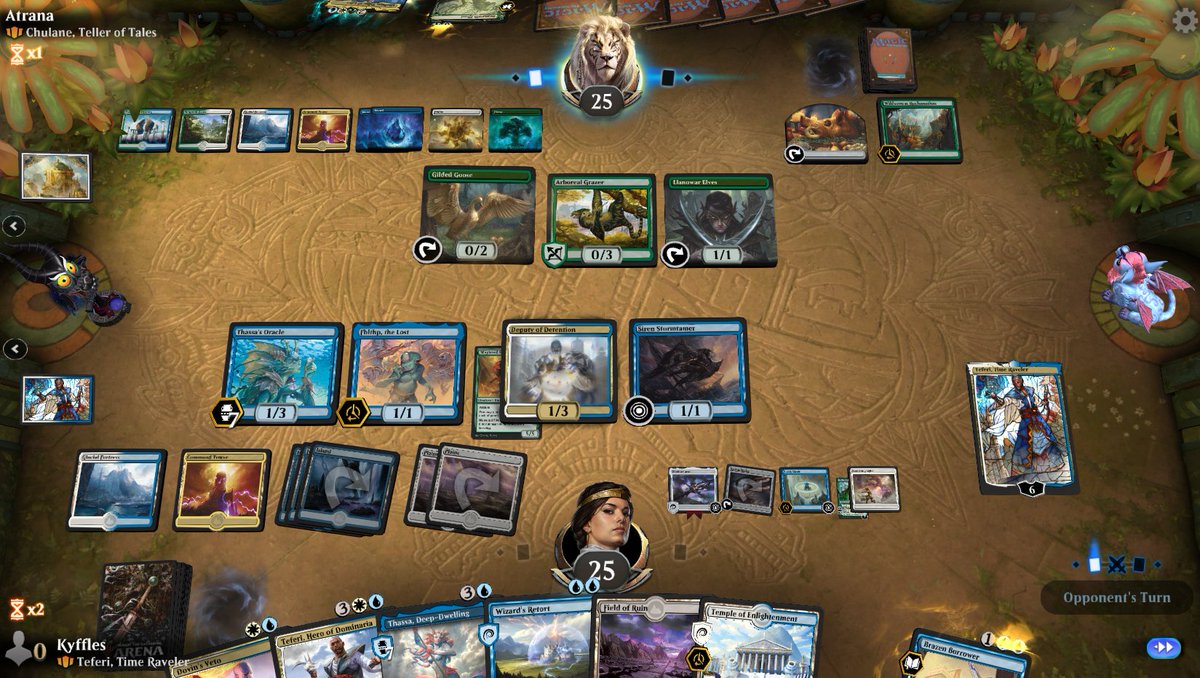 kyffles's tweet photo. Teferi Tribal for Historic Brawl is just mean. I hope I made many people sad, especially the person that got me to 2 before I stabilised. No one ask me for the deck, it's just stuff I had in my collection. #FNMAtHome 
Thanks to @SneakAttackUK for another set of snazzy sleeves! https://t.co/wjEczLWehI