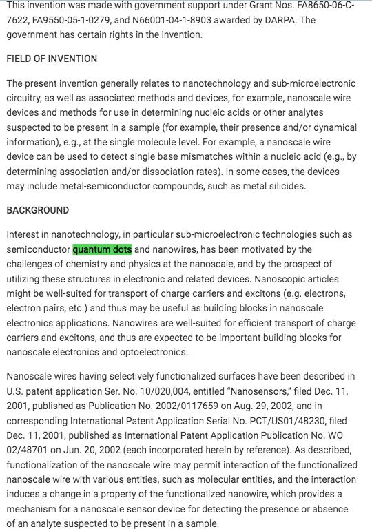  #Nanosensors and related technologies #CharlesLieber - 2005 & 2015 A.D https://patents.google.com/patent/US9102521B2/en https://patents.google.com/patent/US9903862B2/en