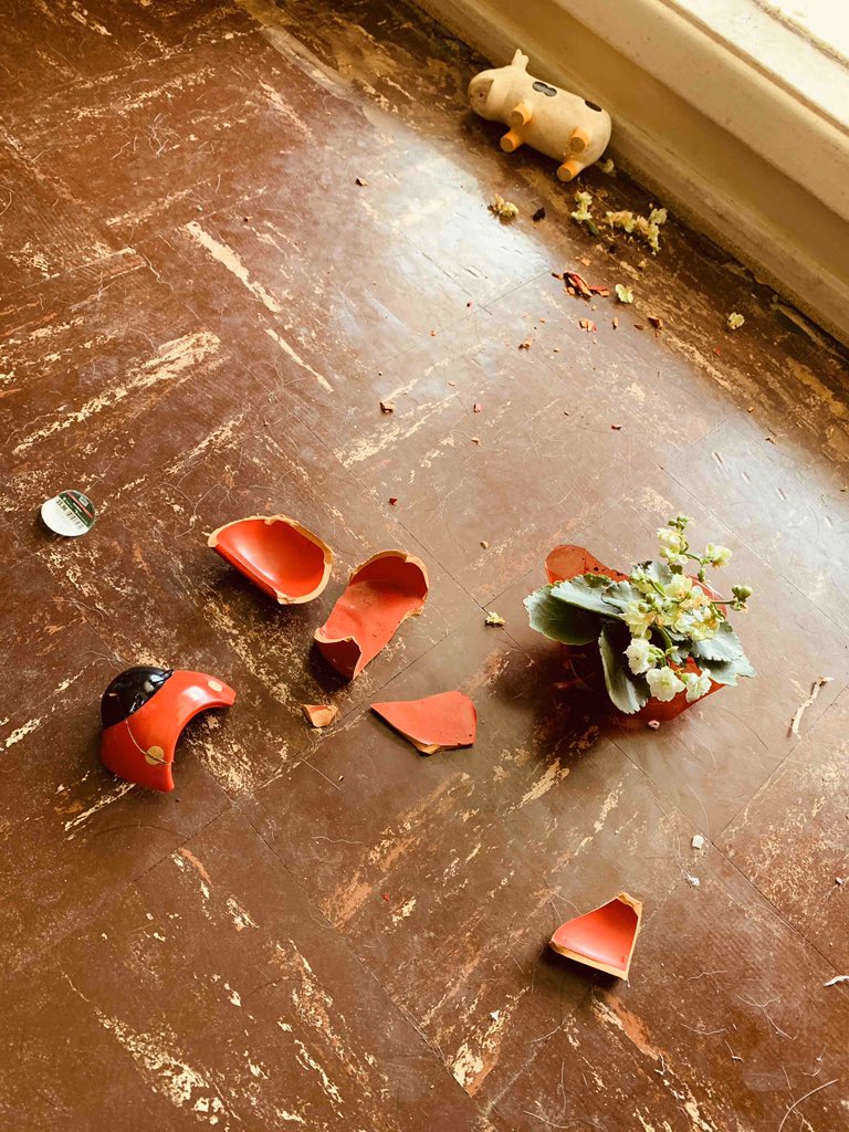 YHSCeramics's tweet photo. A student, broke a 💜’d piece. She had learned about the Japanese Kintsugi ceramic process in last weeks’ module and mended it! In this process, broken pottery is seen as more precious and valuable. Can’t we all relate to this currently? Proud teacher moment. https://t.co/Mk28GIiACA