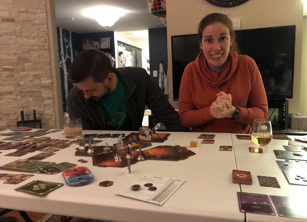 Can't wait to get back to a stressful Friday night being me worried about only having one bottle of wine left and the number of baddies we have to face in our family night nerdy boardgames.  #gloomhaven