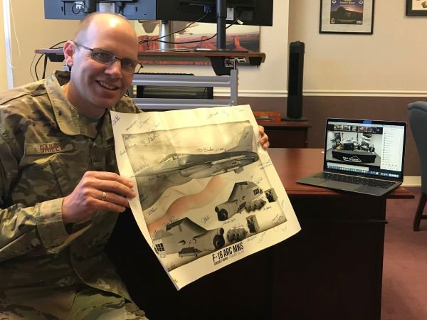 ElbitAmerica's tweet photo. VIRTUAL SIGNING CEREMONY | Reps. from #ElbitAmerica &amp; the @usairforce celebrated a recently awarded contract worth up to $471M to equip #F16s of the US Air National Guard &amp; Air Force Reserve Command, with pylon-based IR MWS. More at https://t.co/TmRFfByEQh. #ElbitProud #USAF https://t.co/FN431ymyIW