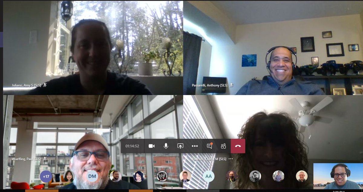 One of the best parts of the week is meeting with my team and seeing everyone over MS Teams!  Much love to ya'll!  #NorthwestOps