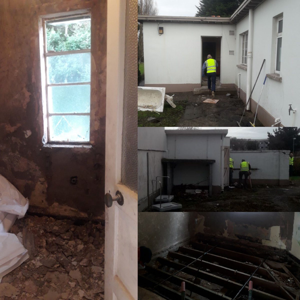 HBSEstatesCOH's tweet photo. Well done to all involved for turning around a derelict gate lodge to a Covid-19 assessment centre at Clonskeagh Hospital in just 3 weeks, see before
and after photos. https://t.co/AWklgVUo8S