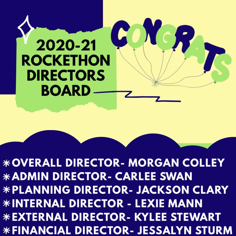 UTRockeTHON's tweet image. We are proud to announce your 2020-21 RockeTHON Director’s Board! We are so excited to see the new heights you take this organization to, what exceptional things you will do For The Kids, and we are so proud! Congrats! #dancemarathon #cmn #rockethon