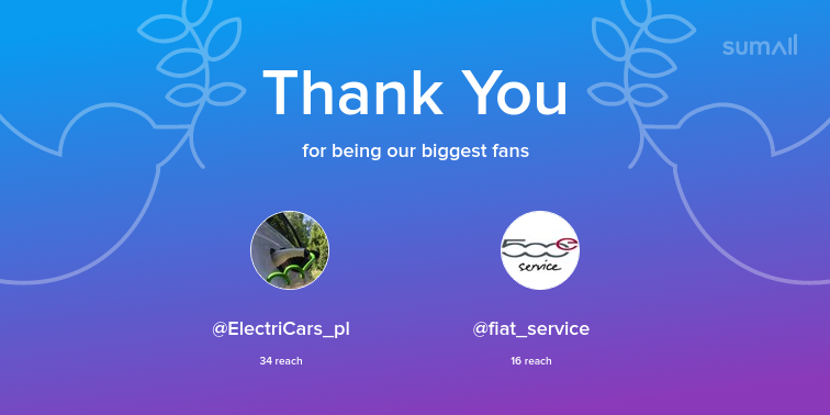 AutoBodo's tweet photo. Our biggest fans this week: ElectriCars_pl, fiat_service. Thank you! via https://t.co/BXiAOMA0gt https://t.co/wmvOgj2ywZ