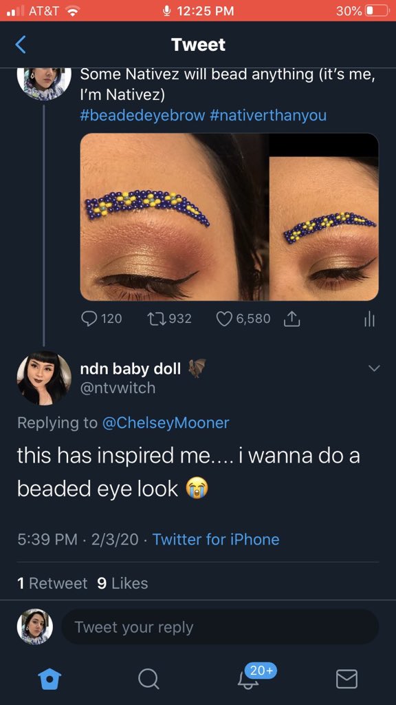 The gag is she wasnt inspired by her at all, she credited  @ChelseyMooner who beaded her eyebrow. This was very hypocritical of Madison seeing as she was also inspired by Chelsea (as seen in screenshots) so I was heavily confused when she was asking for credit in the first place.