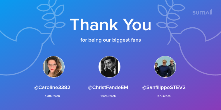 christ4412's tweet photo. Our biggest fans this week: Caroline3382, ChristFandeEM, SanfilippoSTEV2. Thank you! via https://t.co/EBHA2Jt5wg https://t.co/jorWimpF4n