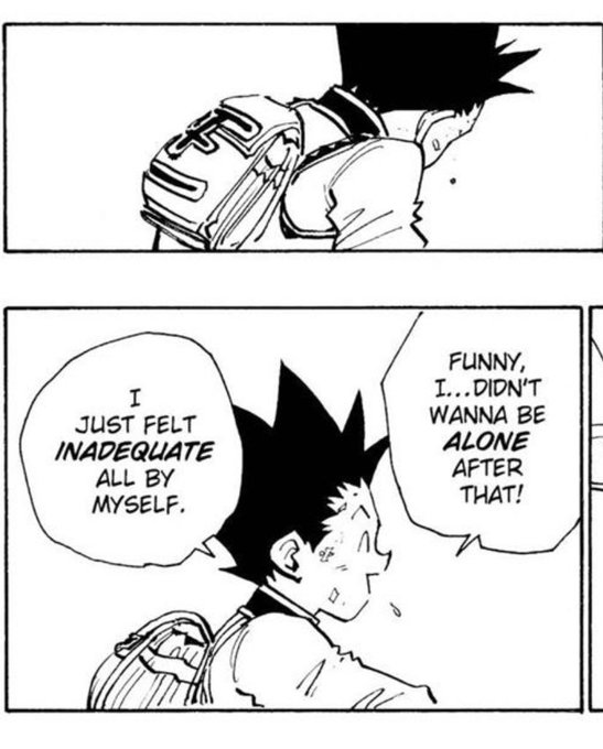 reading this after the fact is so freaking painful bc like i think this is the one time gon voiced his insecurities out loud and its bc krpk noticed, cared, &amp; dared to ask. i cant help but think that if leo+pika had been w them in ngl things wouldve gone infinitely better 