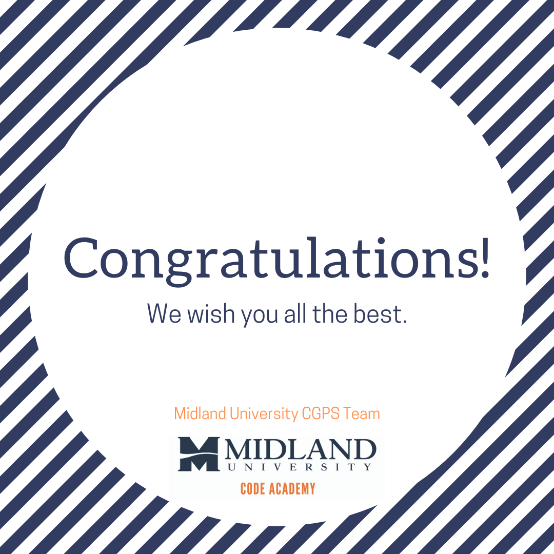 midlandcode's tweet photo. Congrats to our #CodeAcademy students on completing their 12-week intensive boot camp! We know it has been a long &amp; challenging road, but we are proud of you! Keep an eye out to learn more about all of our jr devs in the coming weeks! #MidlandU #Omaha #HireACoder #jrdeveloper https://t.co/5kjlcrp3ae