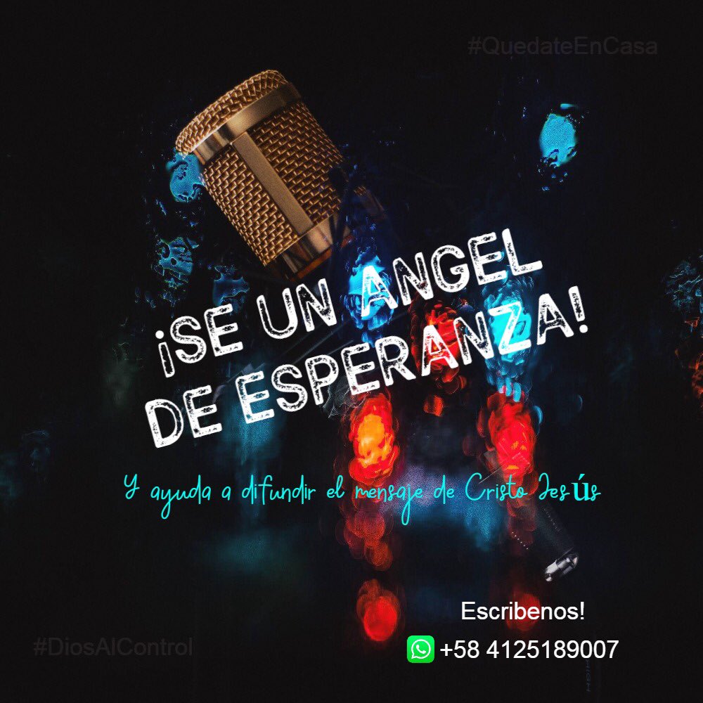 VieneBarinas's tweet photo. Dios nos ha llamado a ser Angeles de esperanza para aquellas personas que vagan por este mundo sin saber que DIOS TIENE TODO AL CONTROL  #DiosAlControl https://t.co/1p8GupjNep