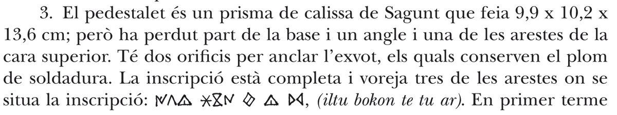 7/ It even sounds like Bacchus, you may be thinking. That's part of the source of the misconception. A classic case of folk etymology. Manuel Gómez observed that Bokon is in fact a family name, appearing in the Iberian inscriptions with first names before it: Iltu and Biur