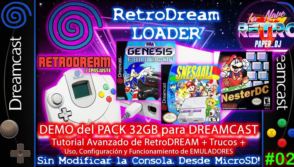 LaNaveRETRO's tweet photo. #Dreamcast #RetroDREAM #LaNaveRETRO
🛠 TUTO | DREAMCAST | RetroDREAM PACK de 32Gb + Emuladores MegaDrive, SNES, NES, FUNCIONAMIENTO #02 🛠
➡️ ¿DreamShell? RetroDream Loader! os enseño en mi salón recreativo cómo funciona el Pack Retro de solo 10€ 👍
✓https://t.co/wKn40PzjM1 https://t.co/G19joZMC2g