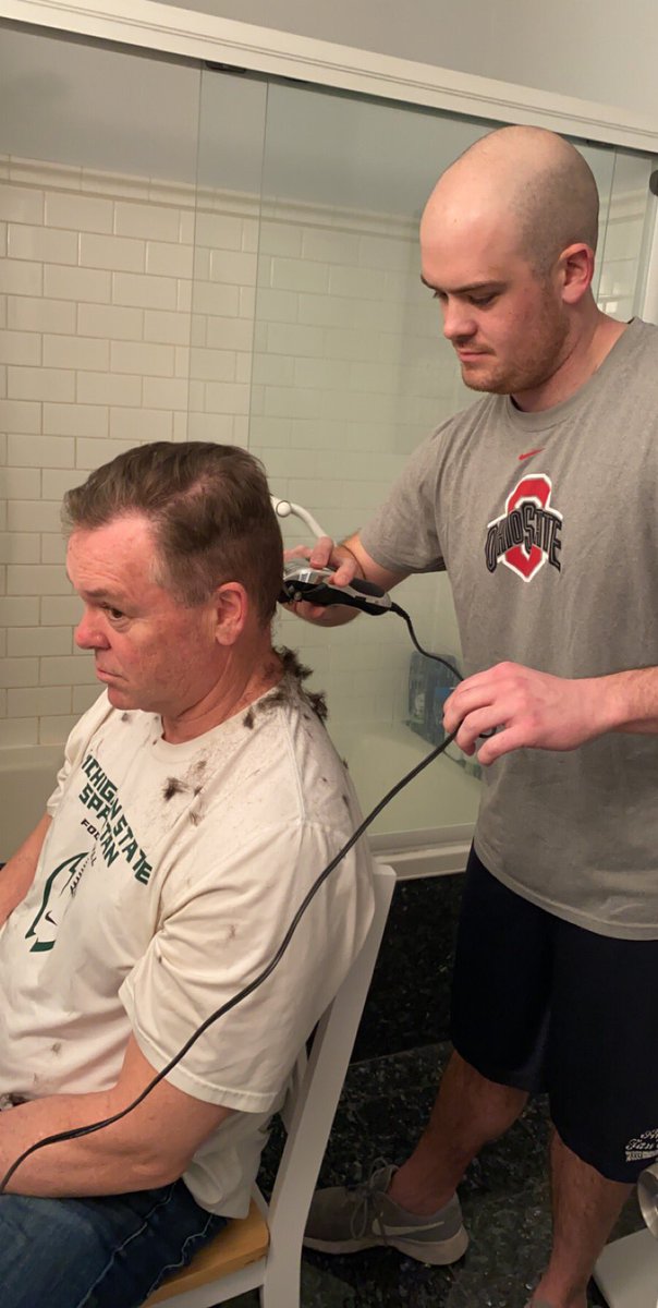KaitKin28's tweet photo. @Bino_99 ‘s barber shop is now open for business baby! @TDAJJKinahan #quarantinehaircut https://t.co/8zFcjedv6W