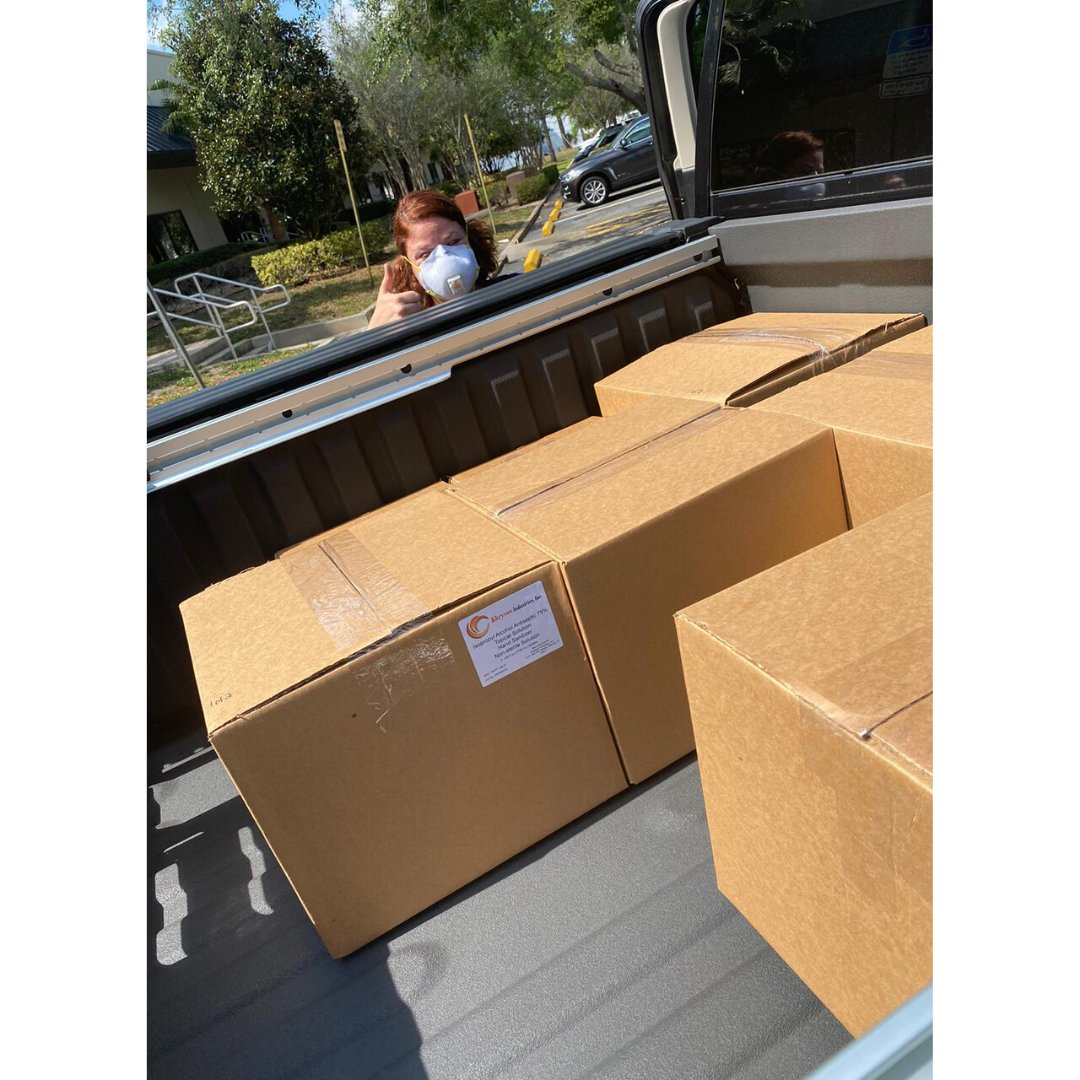 KhrysosInc's tweet photo. We keep delivering #HandSanitizers! Another successful day fighting #COVID19! https://t.co/4hHnHNcJF2 

#JoinTheMovement #WeAreInThisTogether #StayStrong #StayHome https://t.co/nAkli6G3Q2