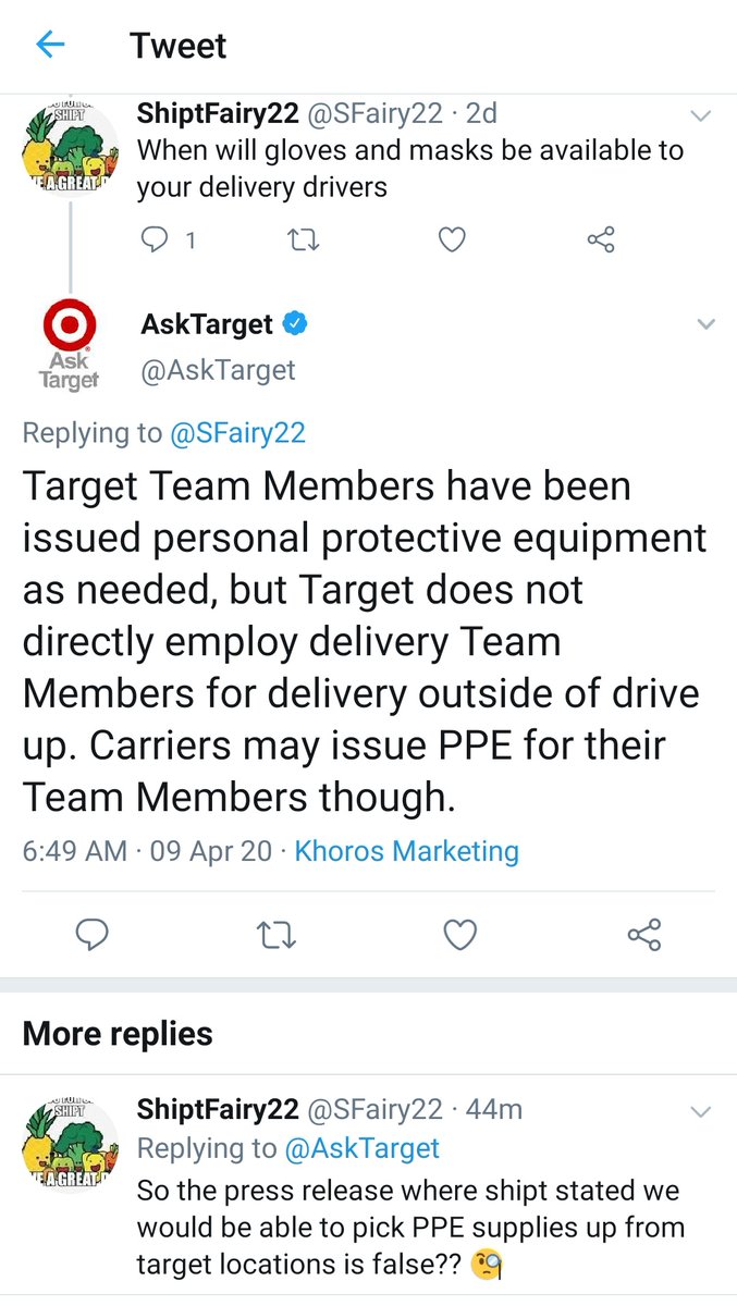 ShopperShipt's tweet photo. .@shipt claim Shoppers can get PPE at local @Target but @Target spills the beans!
Shoppers receive PAY CUT during pandemic!
CEO Kelly Caruso heads home for weekend while Shoppers out there risking their lives!
#shiptboycott #boycottshipt https://t.co/jBv9atsG3J