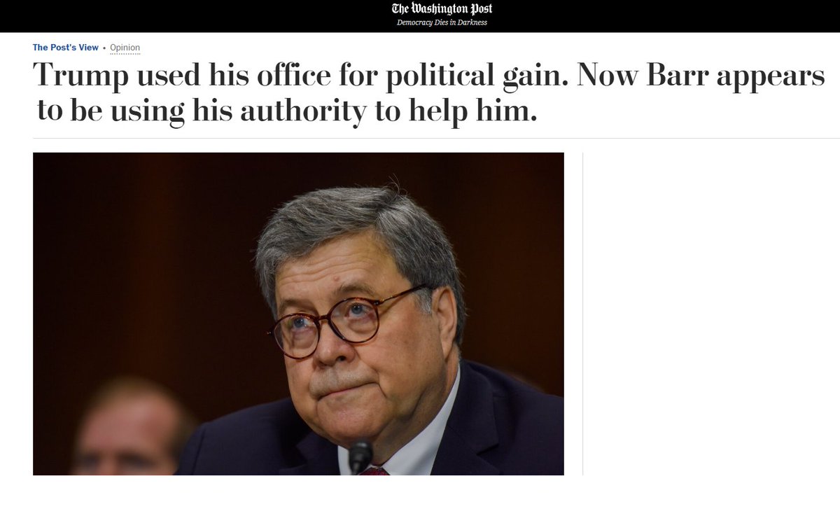 35) The deep state media are doing their best to undermine public confidence in AG Barr. (If you're concerned that Barr is sympathetic to the deep state, the deep state media's disdain for him is evidence of his true loyalty.)