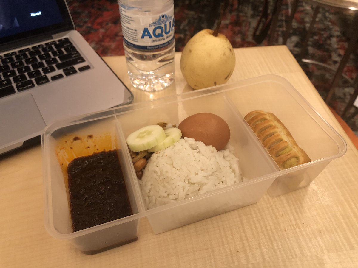  #Day3 of food in  #quarantine. Definitely my favorite day so far because of the  #nasilemak but I’m missing the apples :