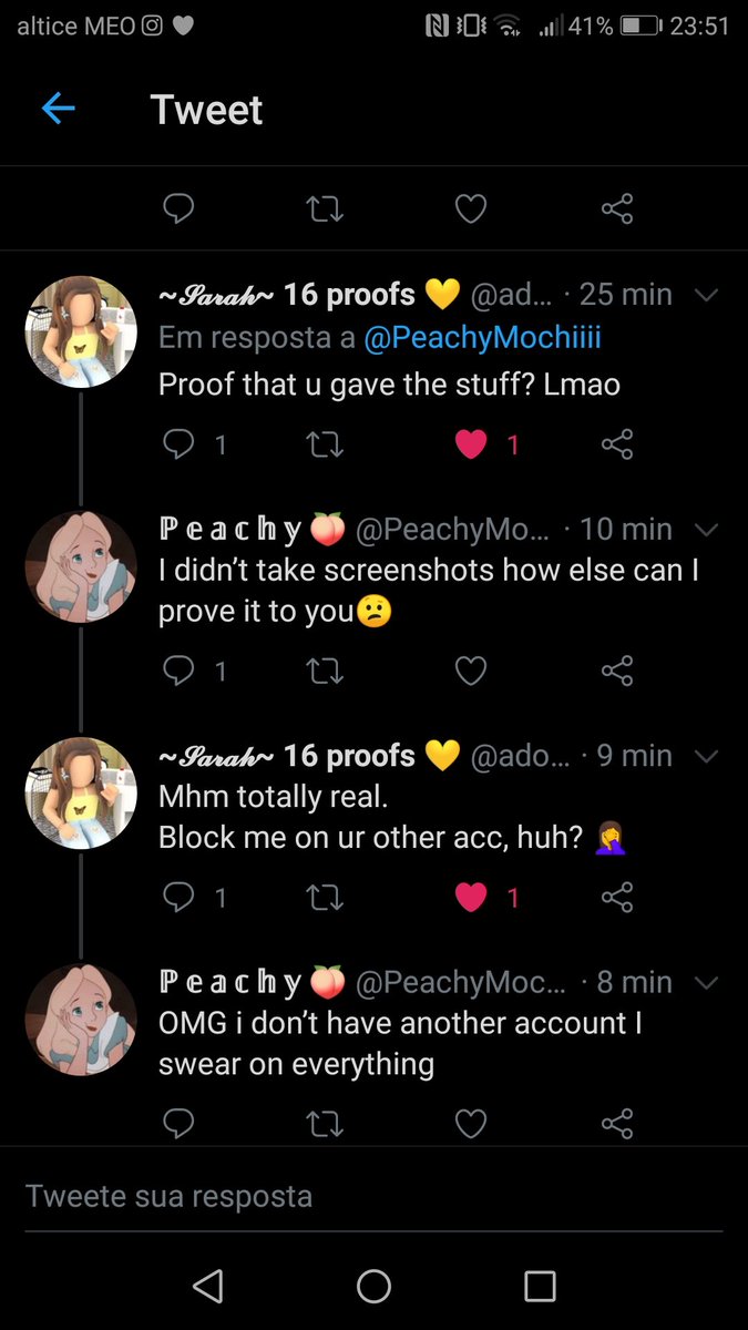 Her second acount is @/peachymochiii where she also does other giveaways and how damn fishy it sounds that an account with 4 followers and inactive won the giveaway? And you dont have proof when you give the items? How do you want people to trust you? Sis