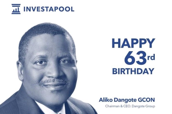 Happy birthday to one of African\s very own Aliko Dangote GCON, 
May Allah give you long life and prosperity. 