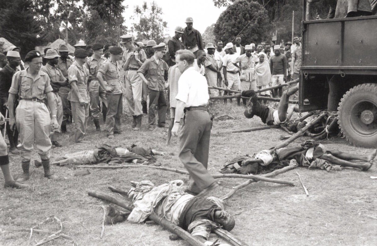  #HistoryKeThread: At the height of the Emergency in colonial Kenya, those who refused to partake in the  #MauMau muma (oath) often met gruesome death in the hands of Mau Mau fighters.