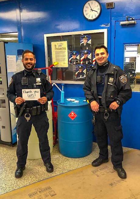 AxManBxNY's tweet photo. In partnership w/ Pernod Ricard we completed another direct shipment delivering now over 100 drums containing critically needed sanitizer for NY’s finest. Thank you NYPD and all of our first responders! We are honored to be in a position to help save lives!#WhatcanBrowndoforBlue! https://t.co/mjJqBHeWko