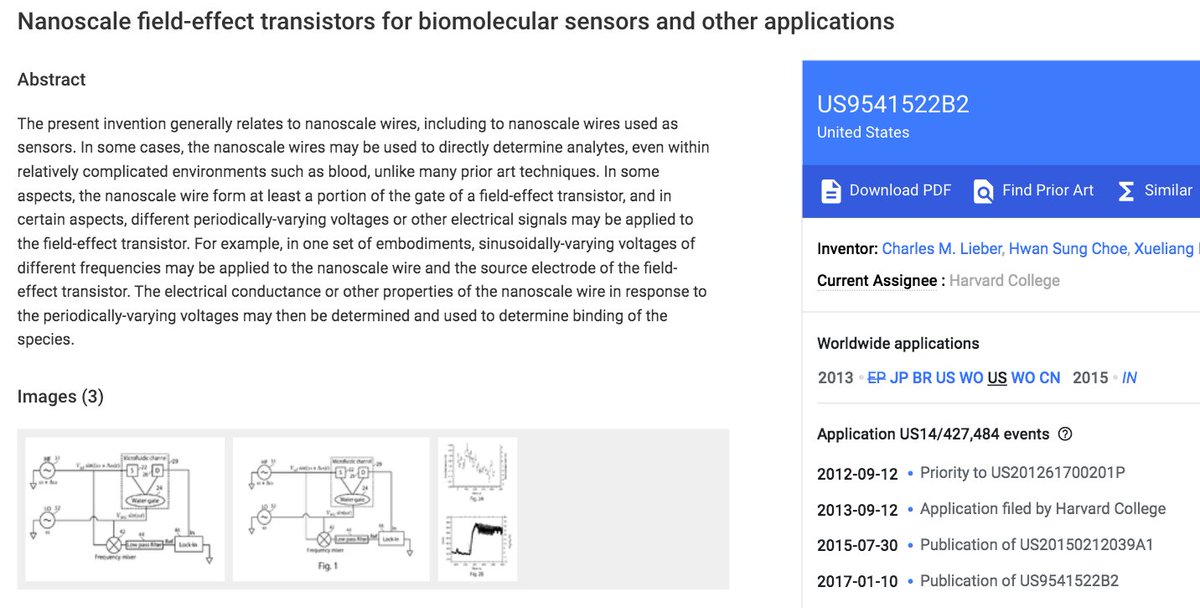 Nanoscale field-effect transistors for biomolecular sensors and other applications #HARVARD 2013 A.D. https://patents.google.com/patent/US9541522B2/en https://en.wikipedia.org/wiki/Field-effect_transistor#Effect_of_gate_voltage_on_current