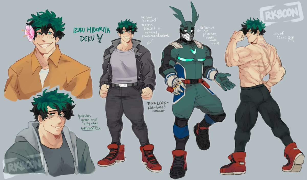 But here are some updated designs for my Pro Hero Deku! 